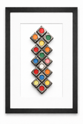 Vertical Coloured Cubes Print