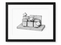 Cubes Over Waves Print