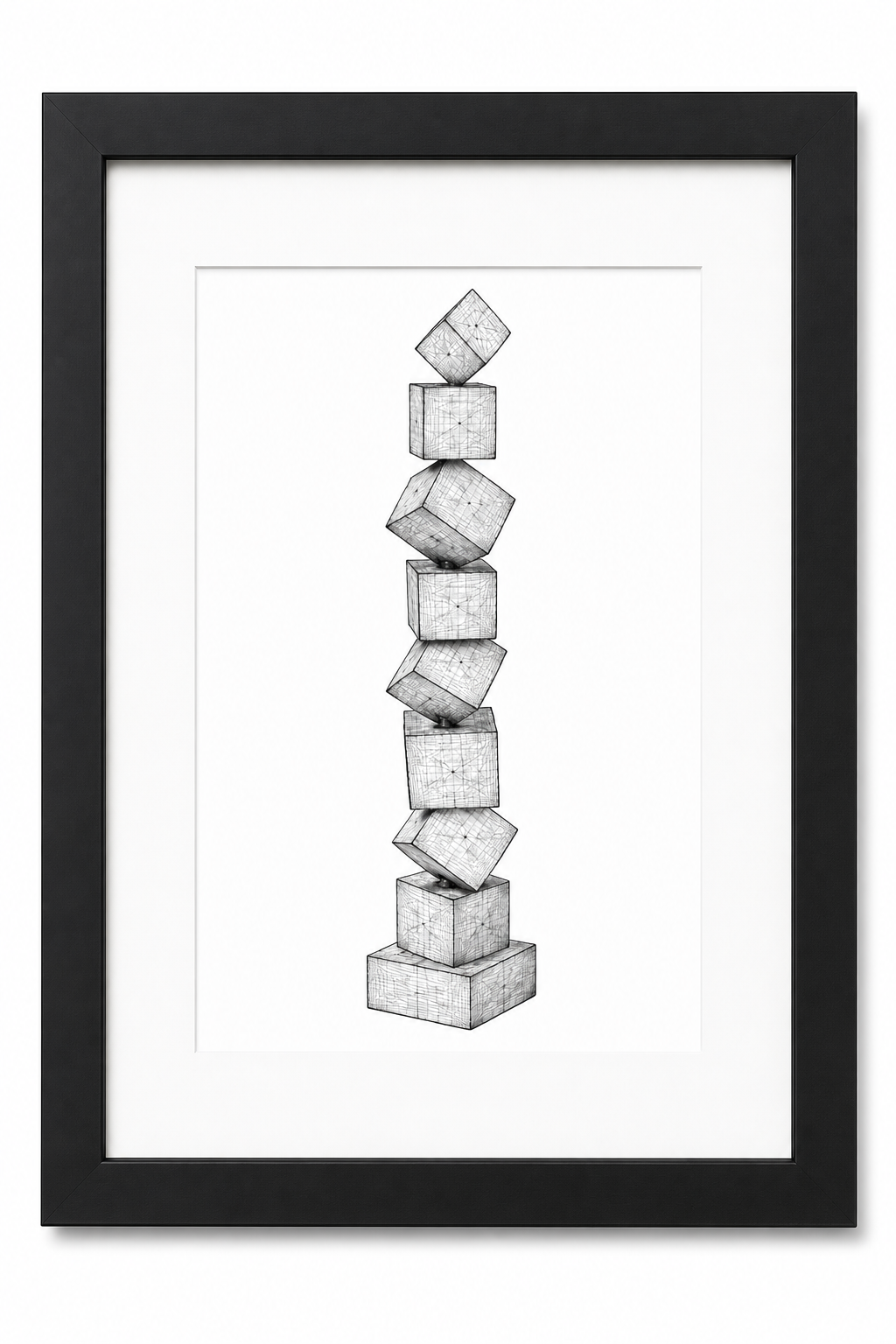 Eight Large Cubes Print