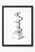 Pixilated Cubes Print