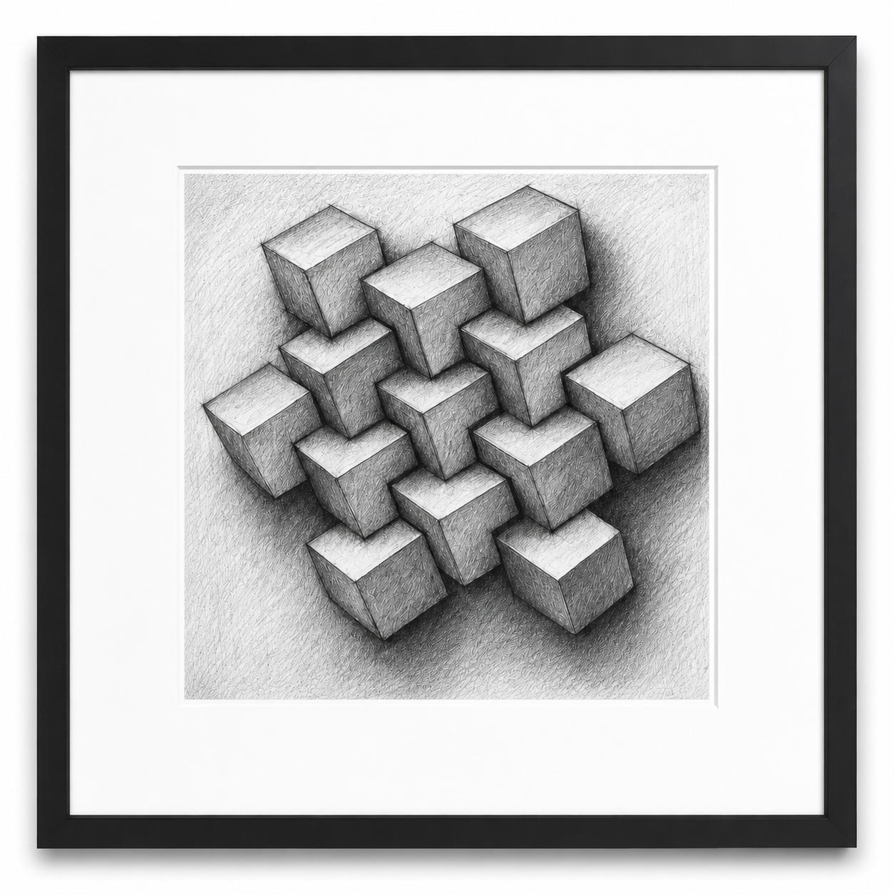 Interlocking Cubes Print