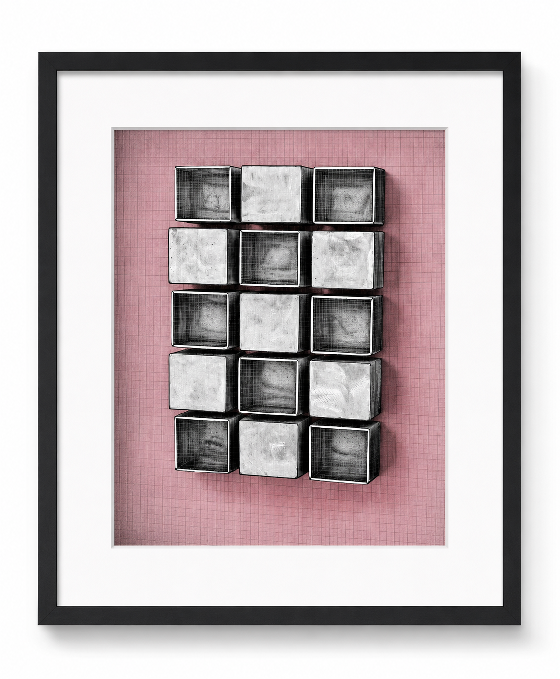Open and Closed Cubes Print