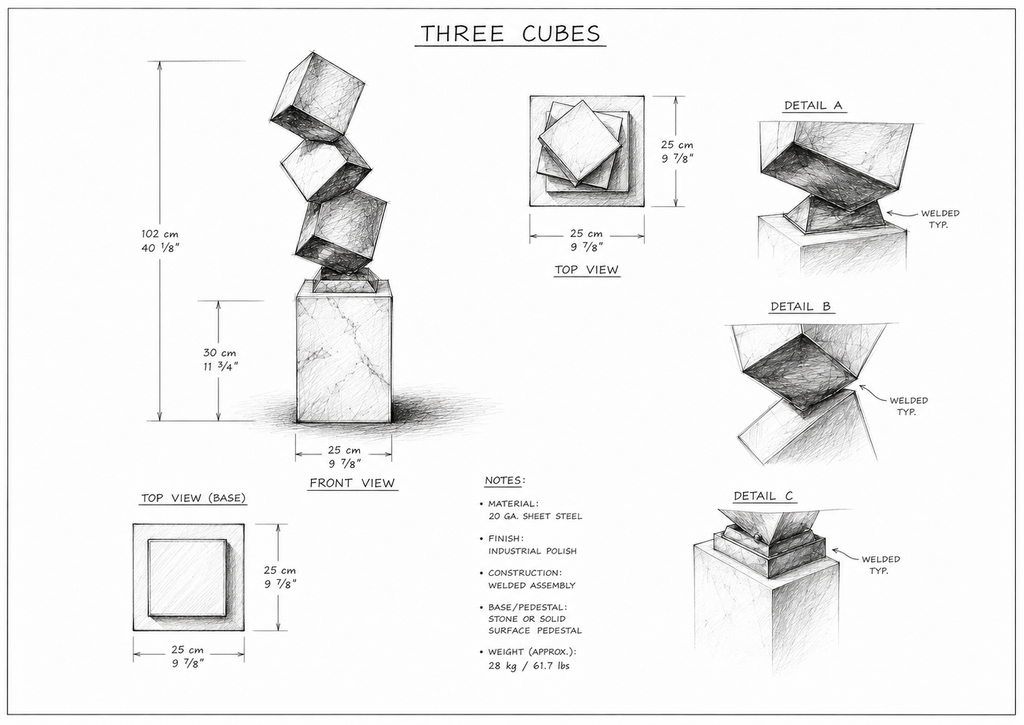 Three Cubes Print