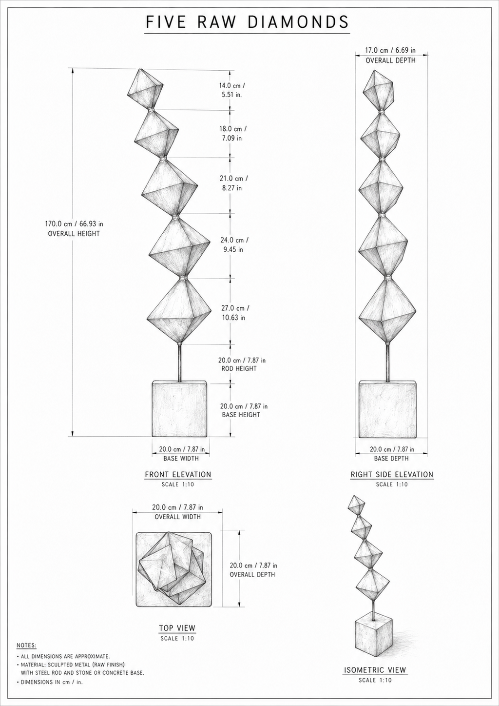 Five Raw Diamonds