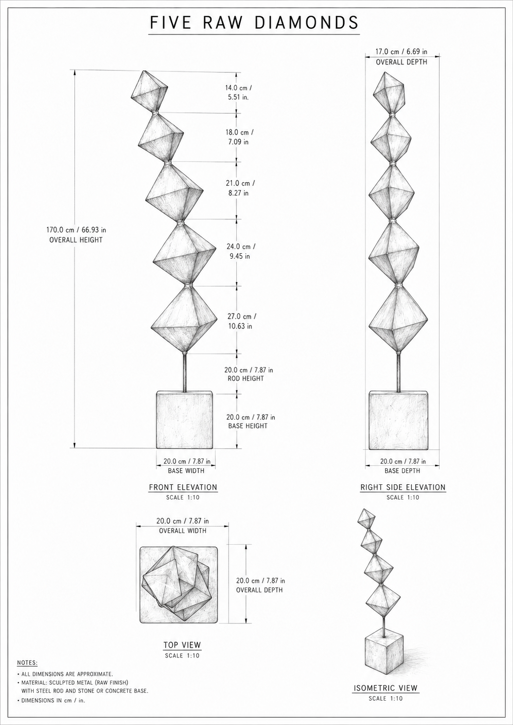 Five Raw Diamonds
